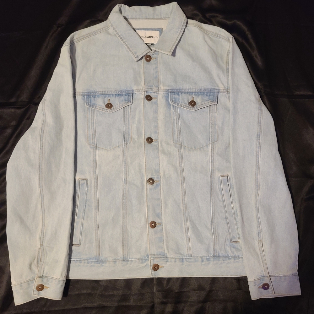 Fashion Nova Men's Light Blue Denim Jacket